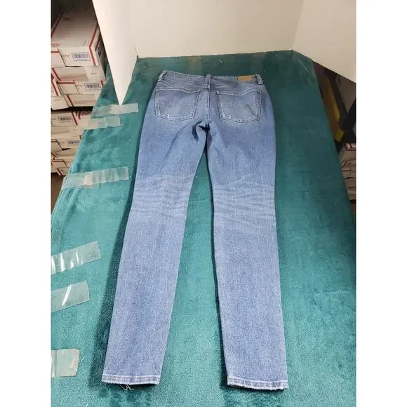 American Eagle Jeans Size 2 Womens Blue Stretch Distressed High Rise Jegging - Picture 11 of 14
